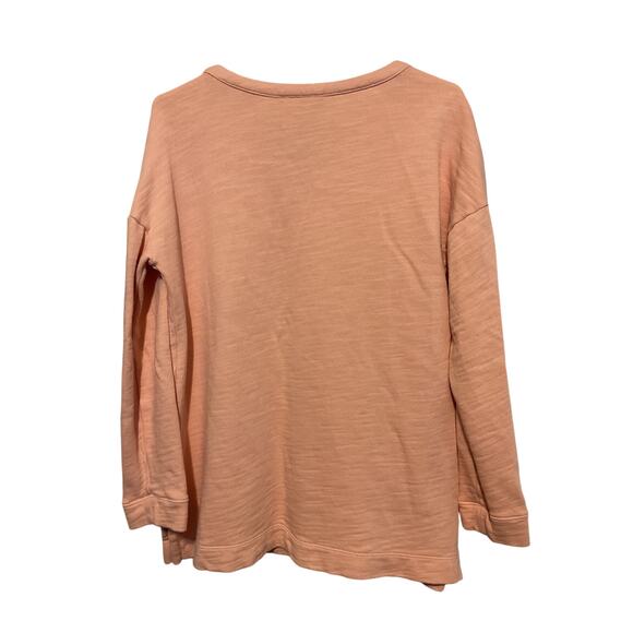 NEW PureJill Small Petite Pink Sweatshirt V Neck - Picture 5 of 6